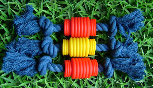 one plasic ring with rope